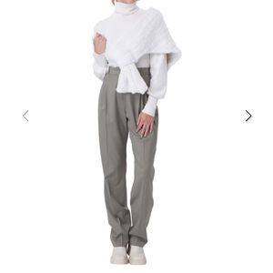 NWT - Gorski Bleached White Mink Pull Through Shawl